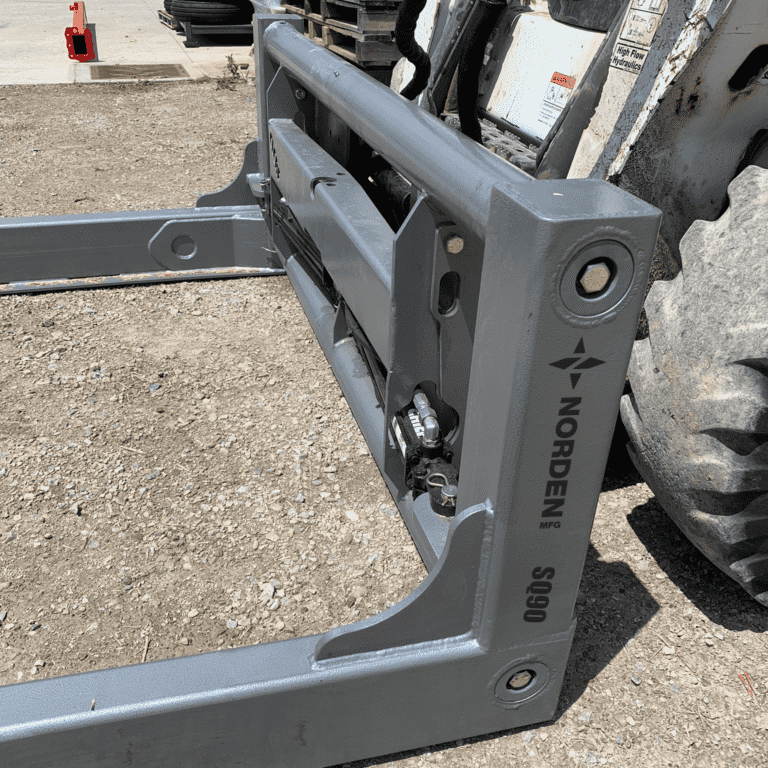 SQ90 Hay Bale Squeeze Loader Attachment Norden Mfg